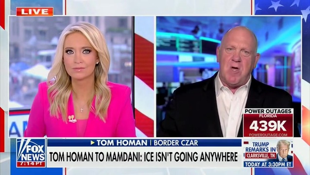 Tom Homan: ‘I Don’t Know What Color the Sky Is in Mamdani’s World, but ...
